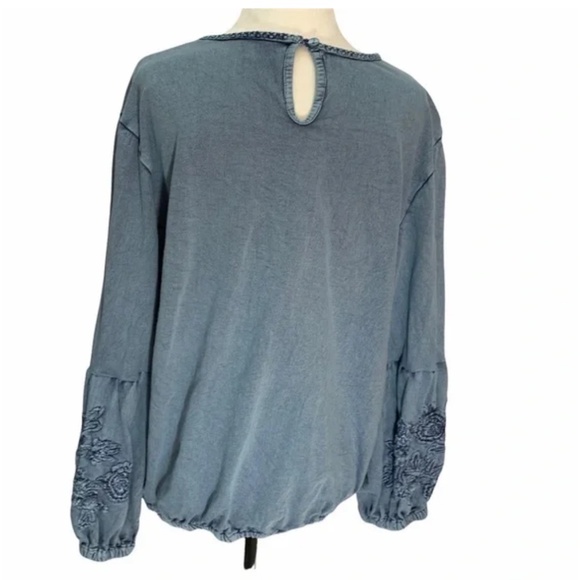 Anthropologie Solitaire Blouse Bishop Embroidered Sleeves Size XL - Picture 5 of 11